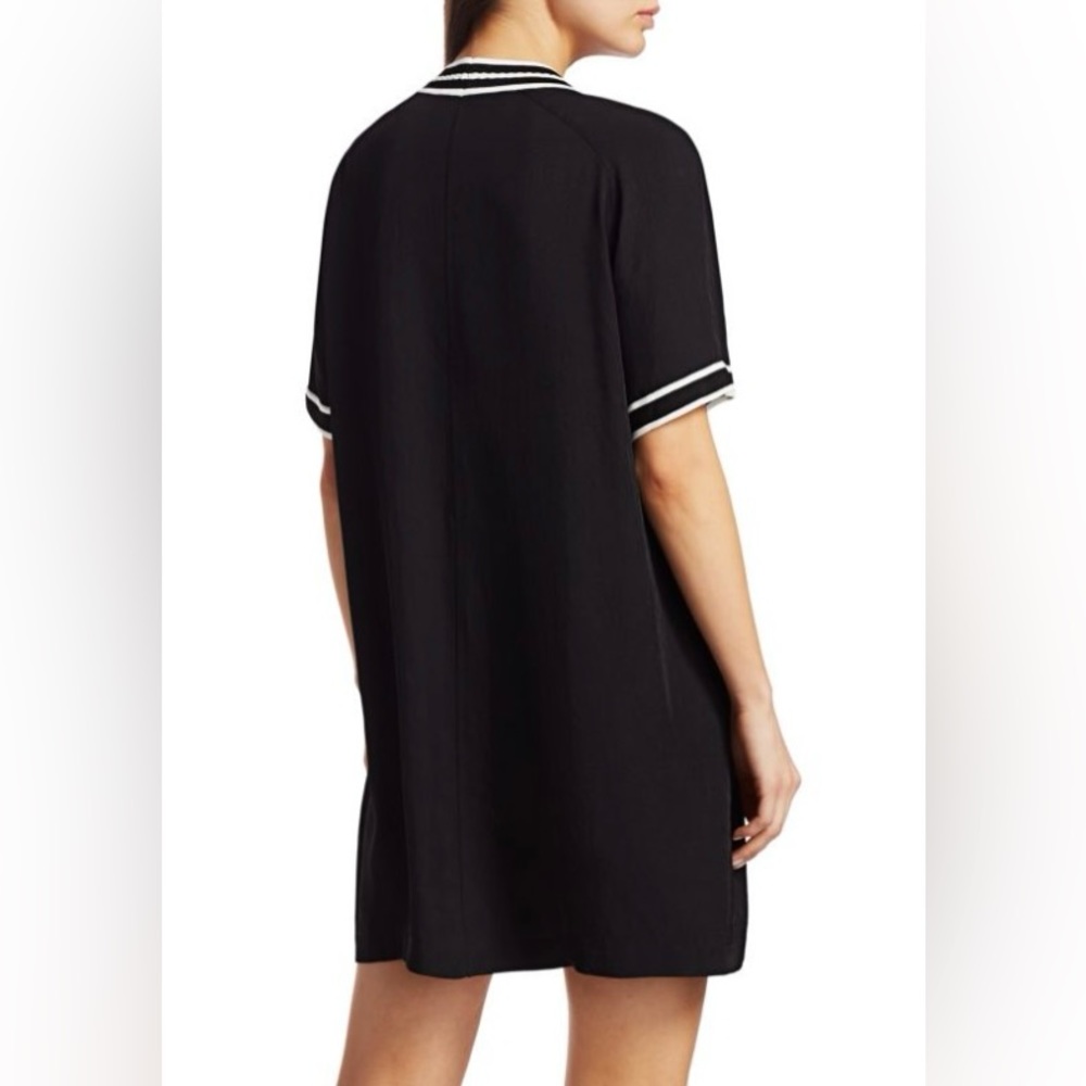 rag and bone black and white short sleeve shift dress with striped accents - Picture 2 of 8